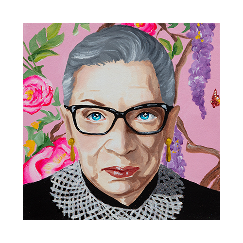 #74 RBG on Pastel Violet Floral