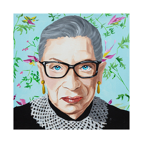 #76 RBG on Pale Cerulean Floral