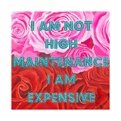 #82 High Maintenance on Pink and Red Rose Floral