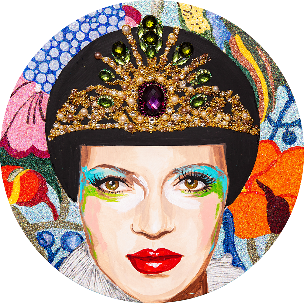 #363 Kate With Amethyst & Emerald Tiara