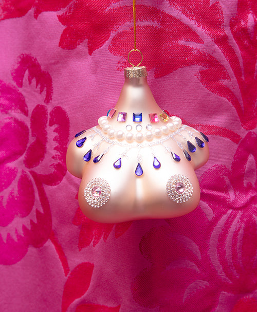 Pretty Titty Embellished Glass Ornament