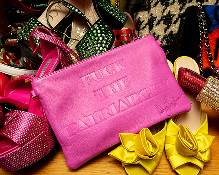 Vibrant Pink “Fuck the Patriarchy” Leather Bag