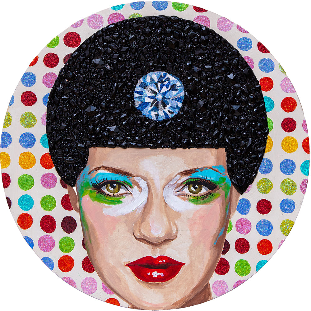 #328 Kate With Black Crystal Encrusted Riding Helmet