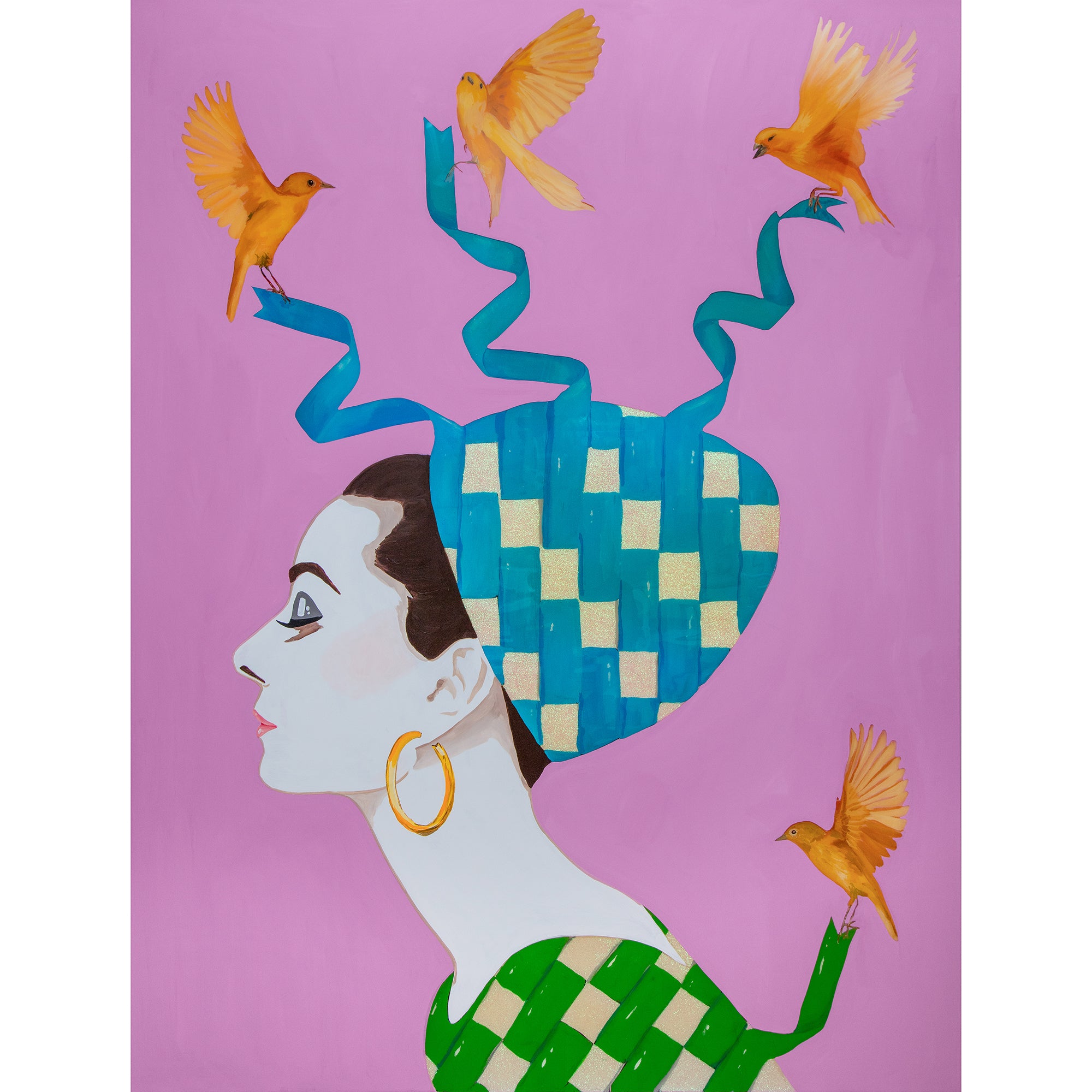 Audrey With the Ribbon Weavers  |  96 x 72in