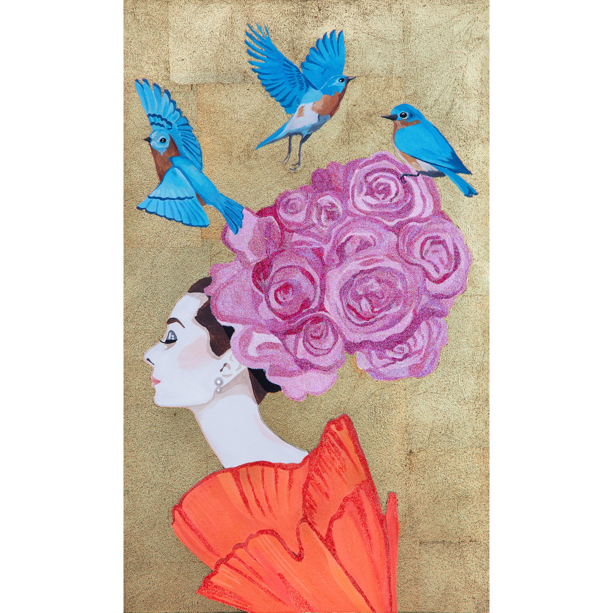 #374 A Moment of Peace on Gold Leaf Mini Masterpiece