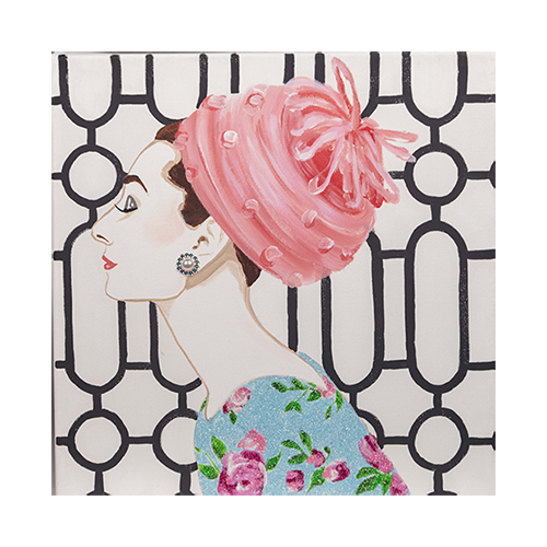 #45 Audrey With New York Pink Chiffon Chapeau