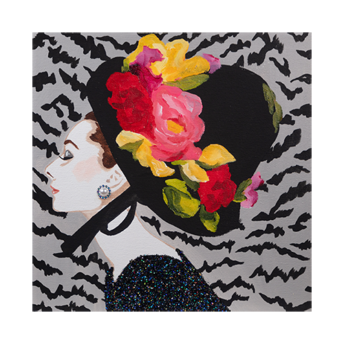 #59 Audrey With Floral Black Bonnet