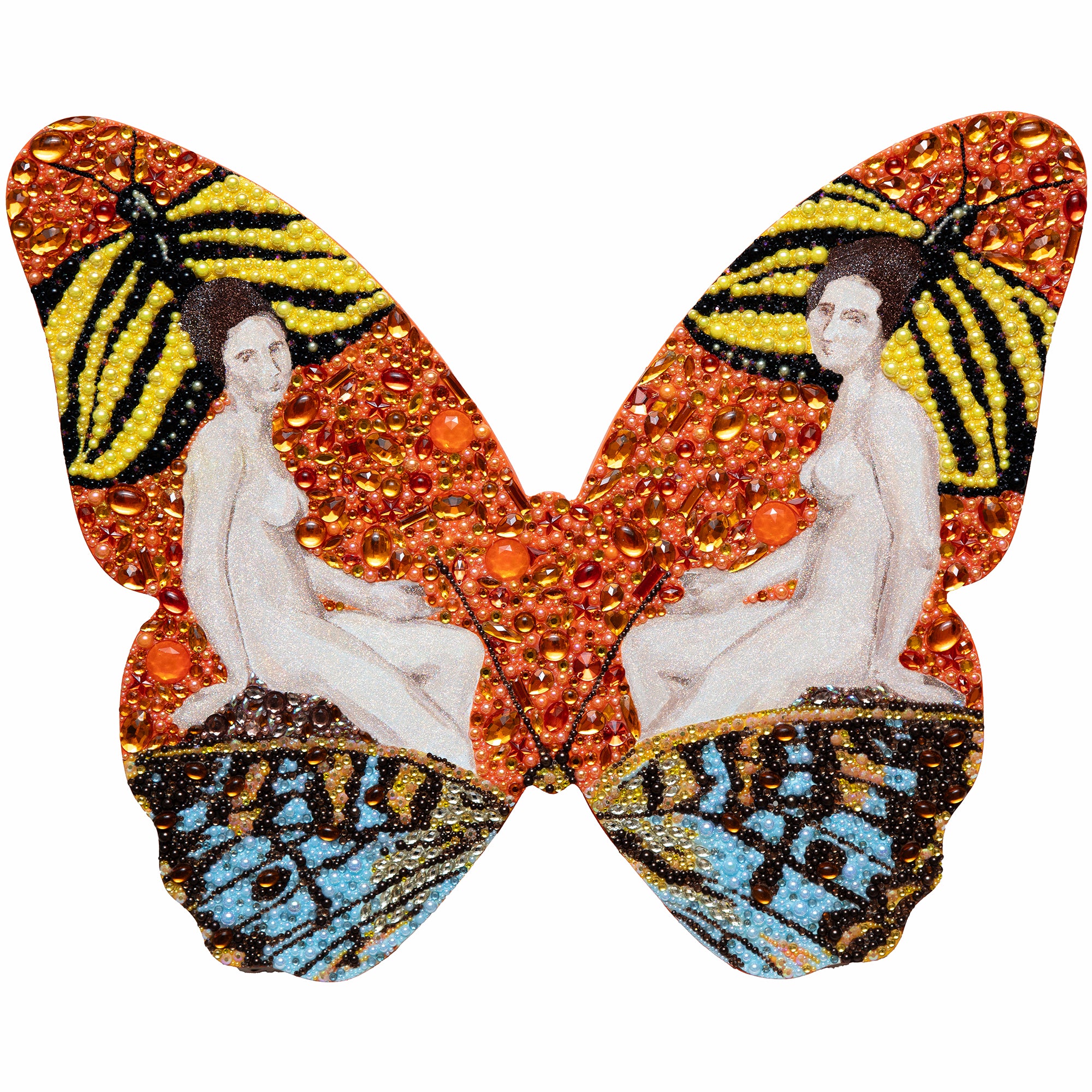 #527 Mirrored Nudes & Tiger Moths Butterfly Cutout | 20"