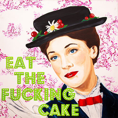 Painting of Mary Poppins by pop artist Ashley Longshore.