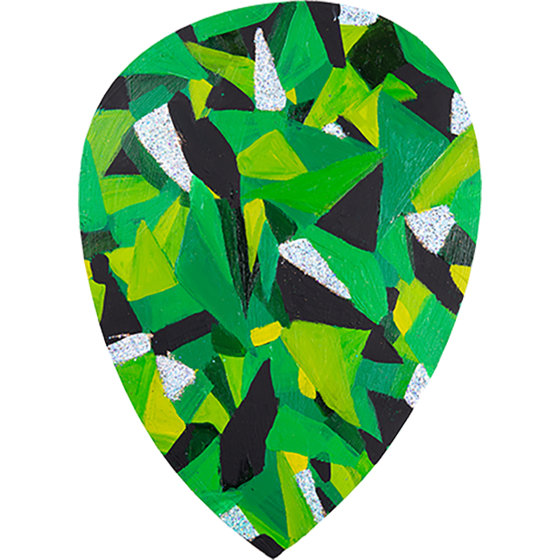 #137 Green Diamond Pear Shaped Gem Silhouette