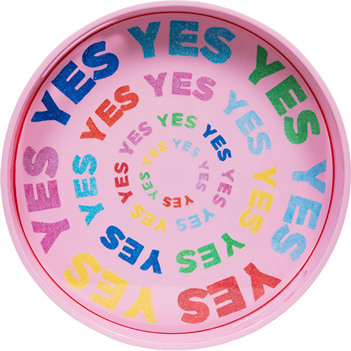 Cotton Candy "Yes Yes Yes" Lacquer Tray