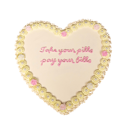 "Take Your Pills Pay Your Bills" Cake Sculpture