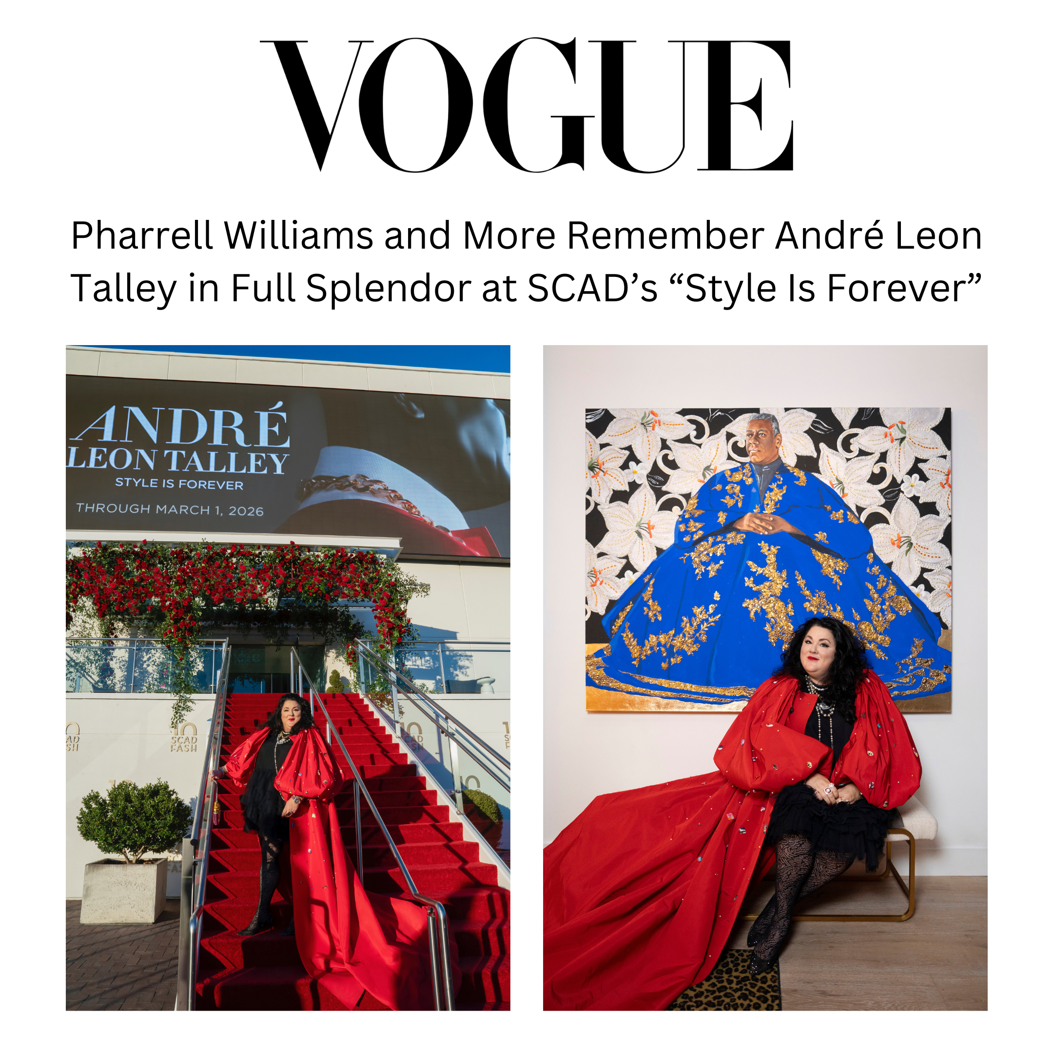 Artist Ashley Longshore in Vogue magazine attending the "Style is Forever" event honoring André Leon Talley.