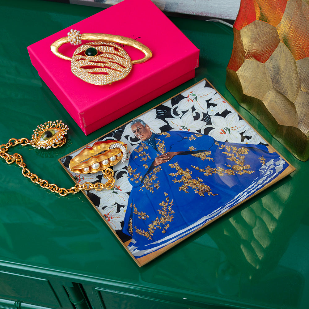 André Leon Talley "Sanctuary" Glass Deco Tray