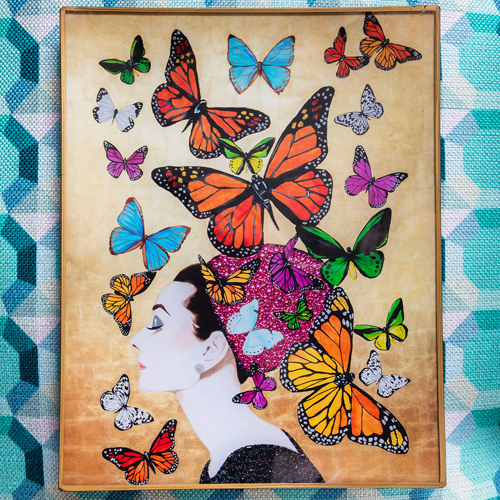 Golden Afternoon Glass Deco Tray