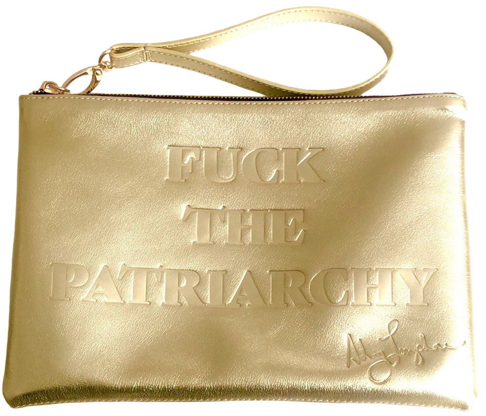 Metallic Gold “Fuck the Patriarchy” Leather Bag