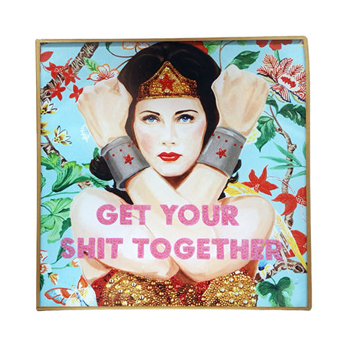 Wonder Woman “Get Your Shit Together” Glass Deco Tray