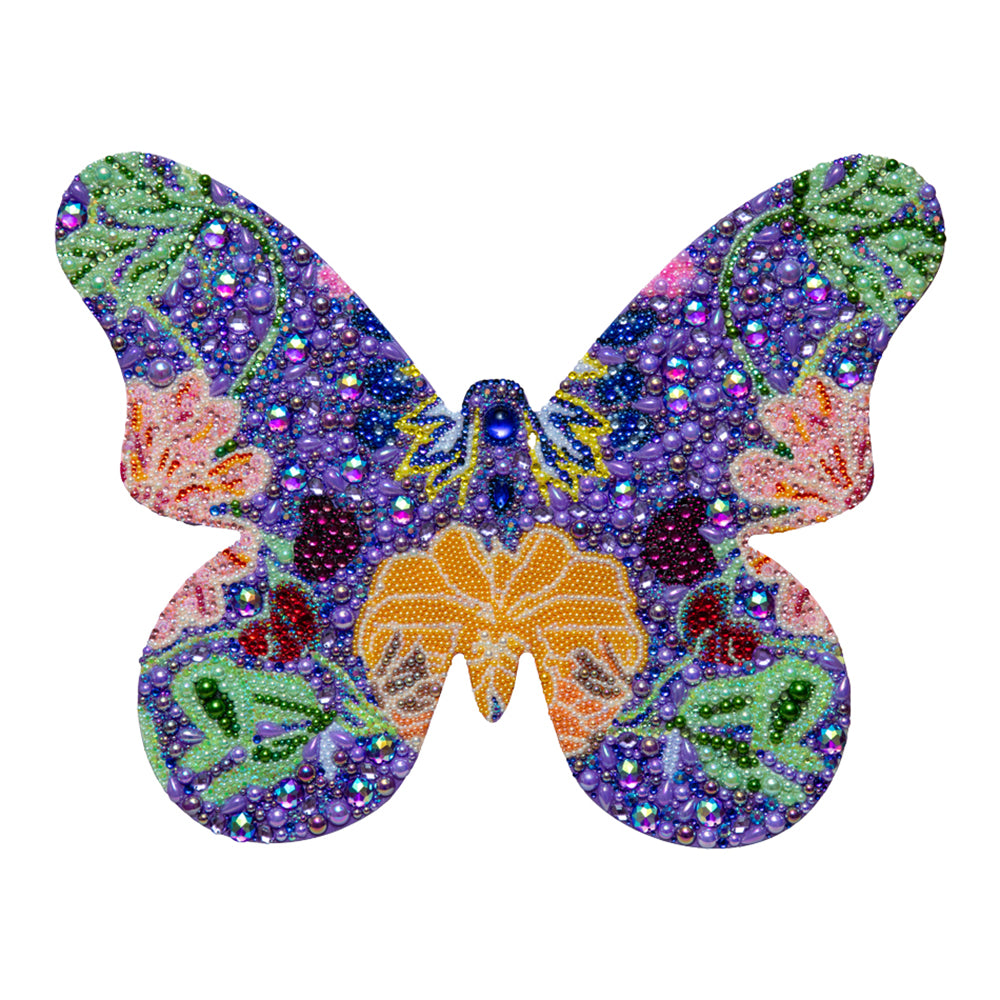 #358 Violet Floral Chinoiserie Butterfly Cutout | 16"