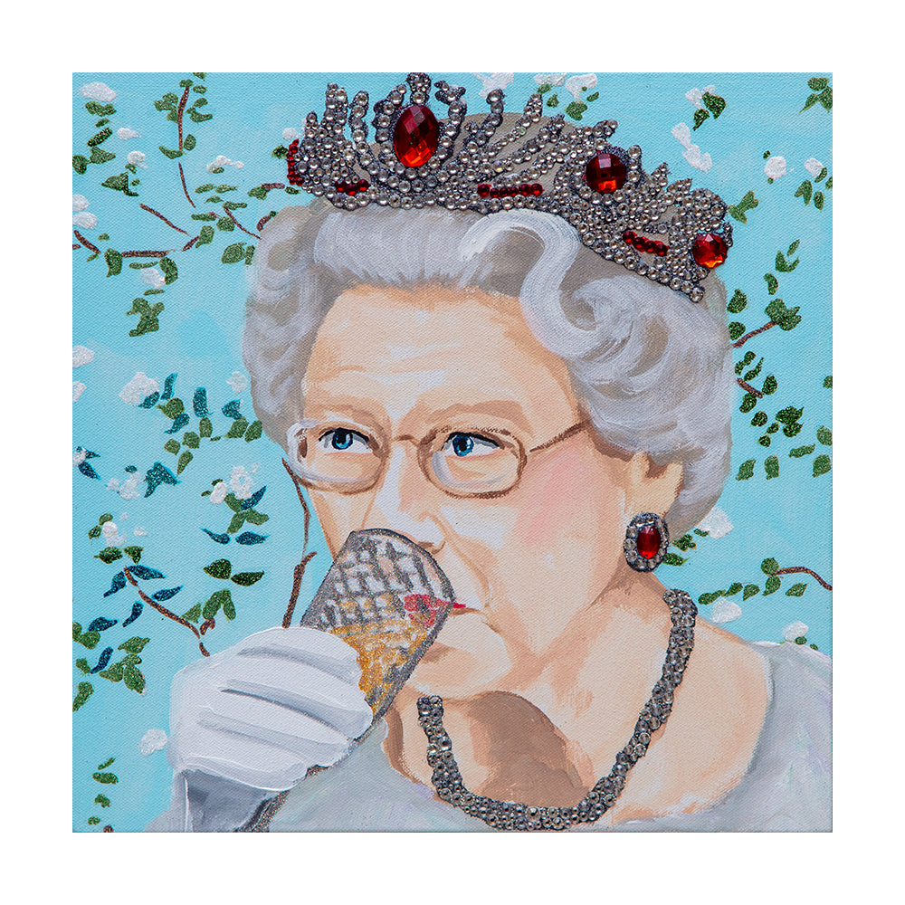 #336 Queen Elizabeth on Sky Floral