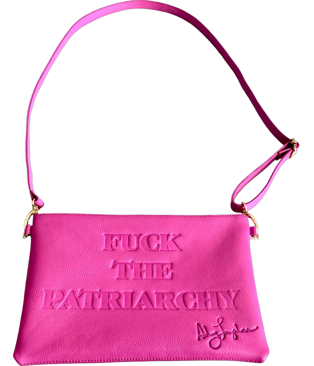 Vibrant Pink “Fuck the Patriarchy” Leather Bag