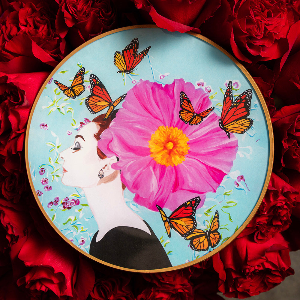 Poppy Daydream Glass Deco Tray