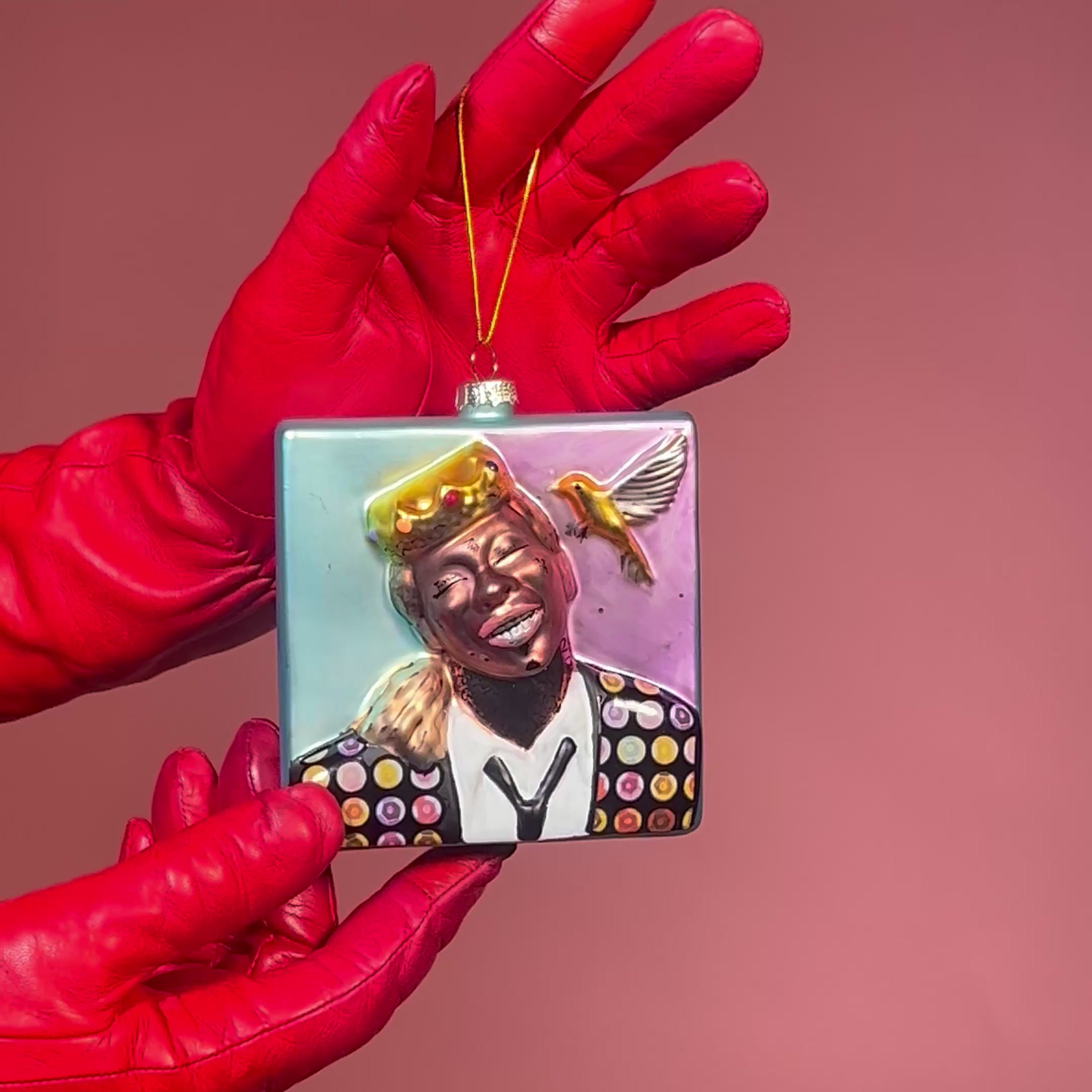 Crowned Weezy Glass Ornament