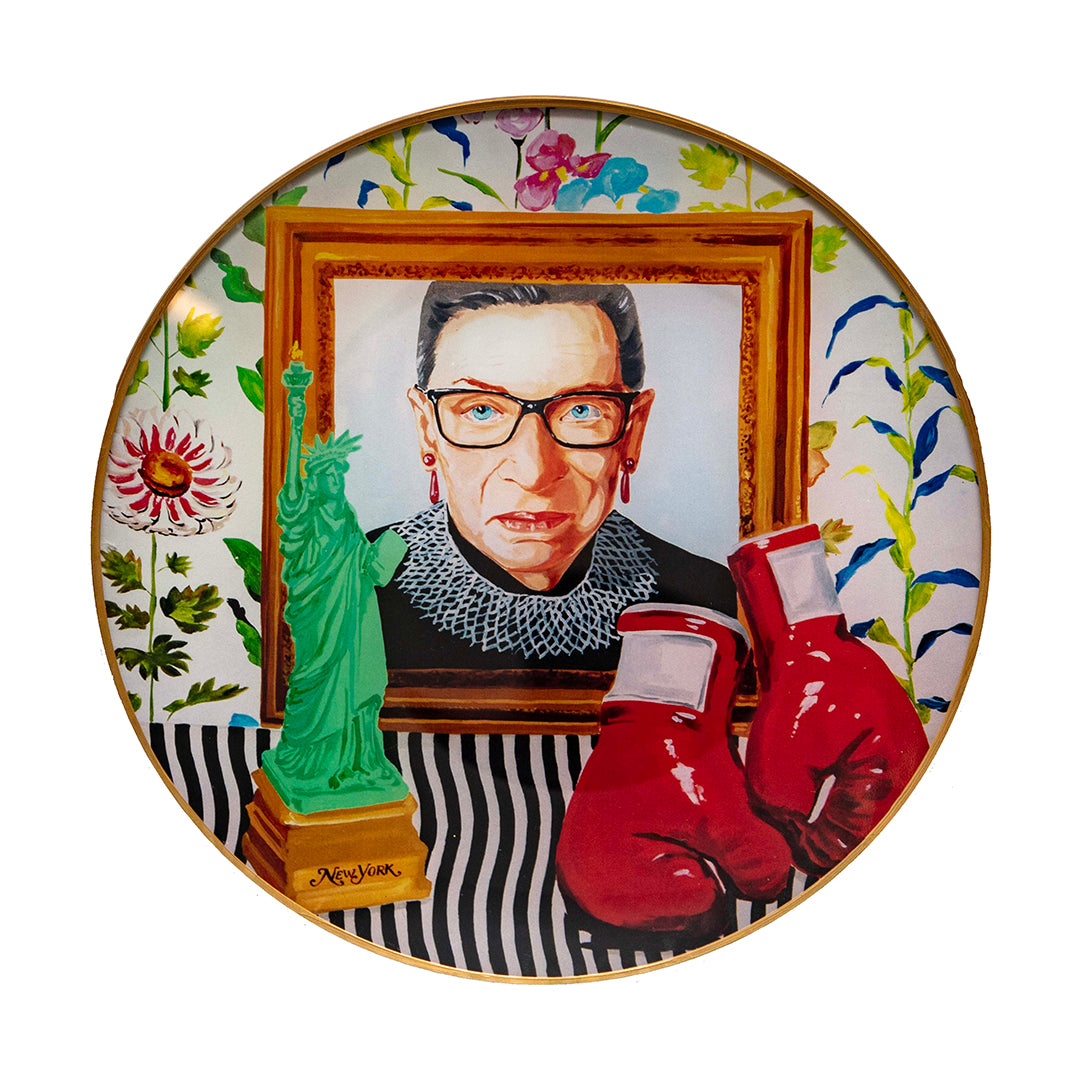 RBG “Gloves On” Glass Deco Tray