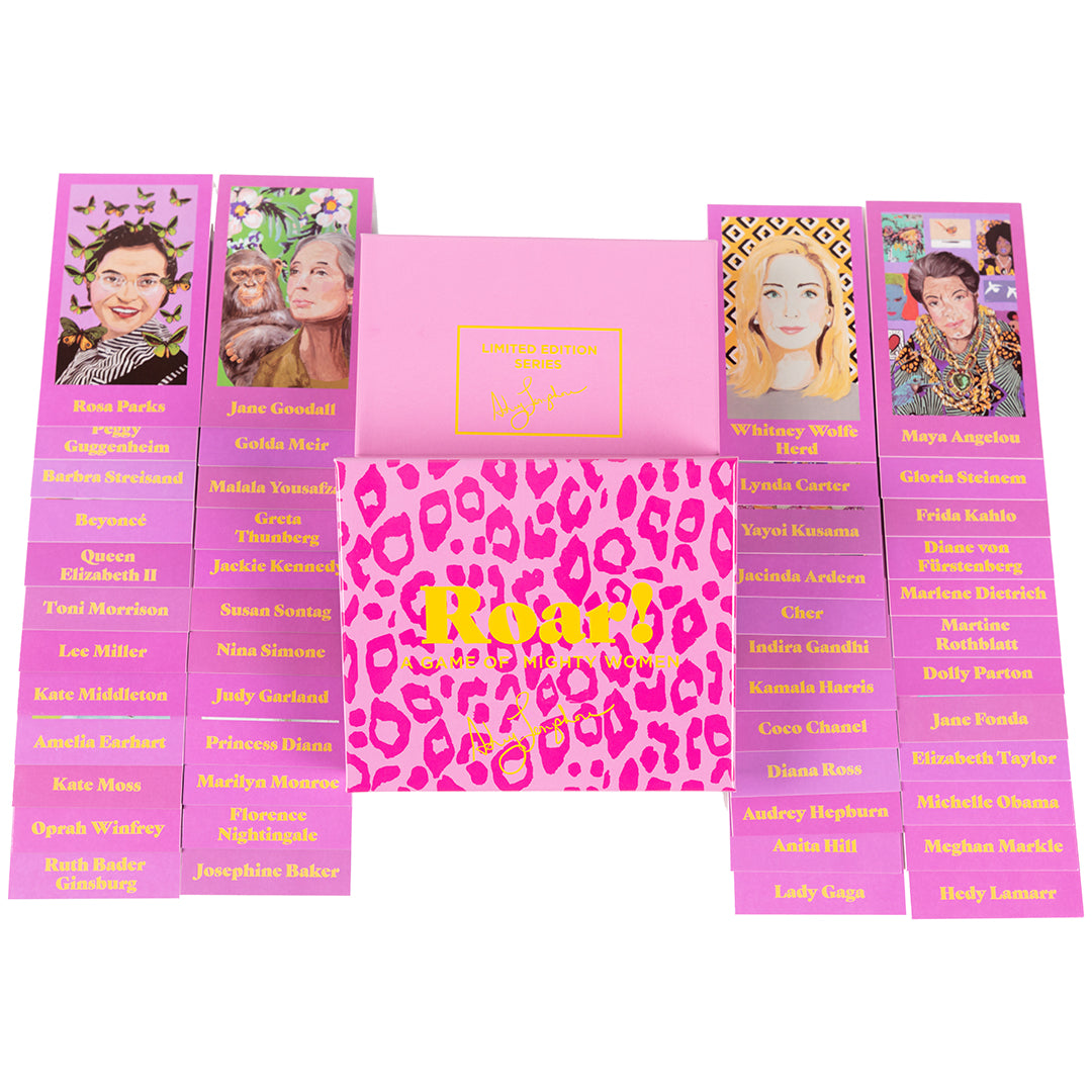 Ashley Longshore Brain Snatch card game featuring artwork from her Roar! Collection showcasing paintings of Mighty Women.