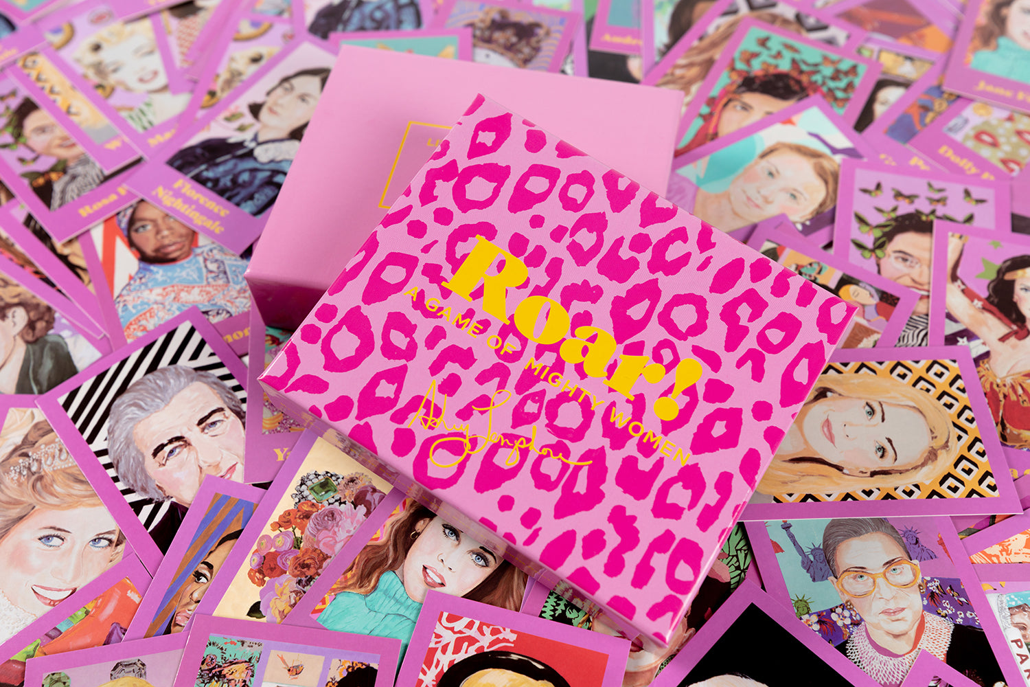 Ashley Longshore Brain Snatch card game featuring artwork from her Roar! Collection showcasing paintings of Mighty Women.