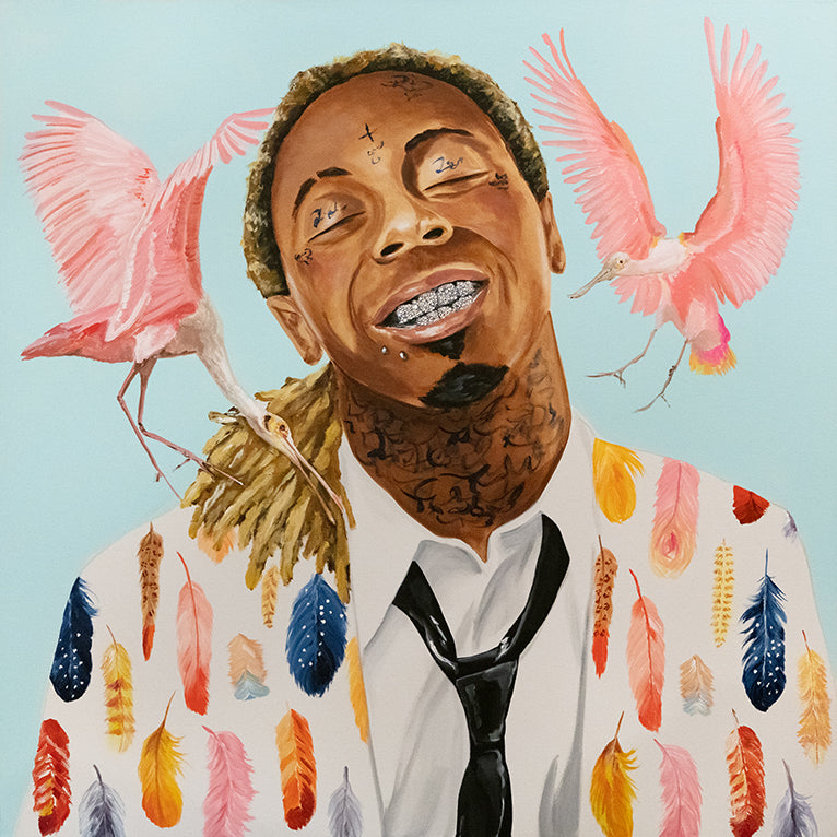 Weezy with Feather Print Jacket and Spoonbills