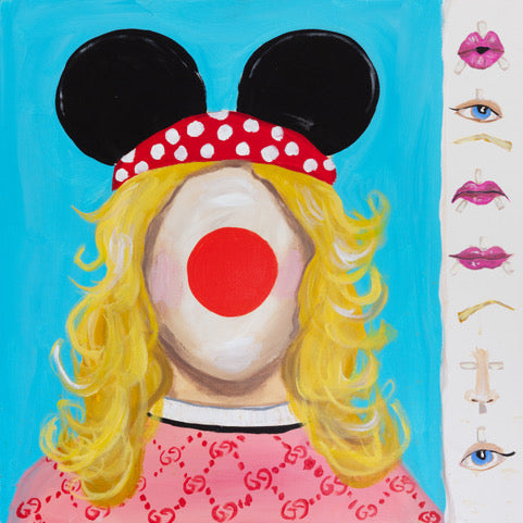 Abstract with Mickey Ears and Blue Background  |  24 x 24in