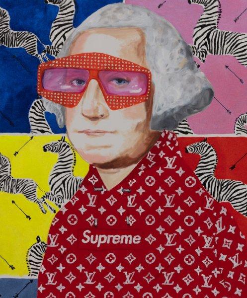 George Washington in Supreme with Scalamandré Zebra Background