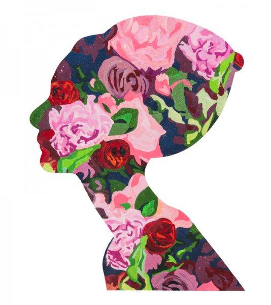 Audrey with Roses Profile Cut Out