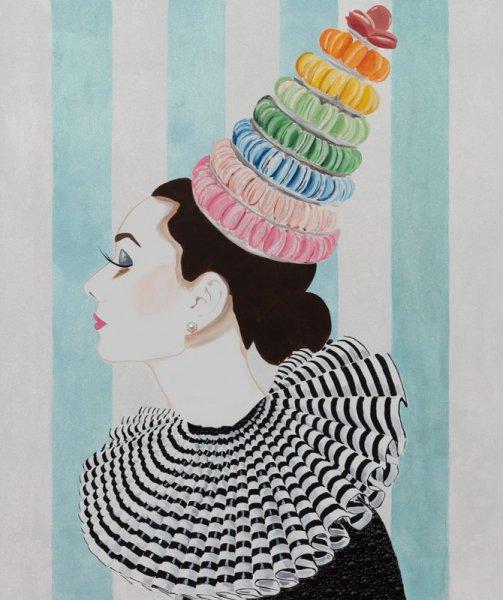 Audrey with Rainbow Macaroon Headdress and Collar