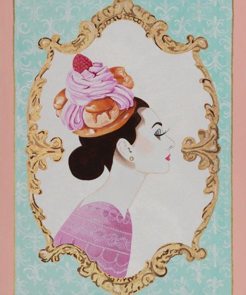 Audrey with Pastrie Headdress and Vintage Gold Frame