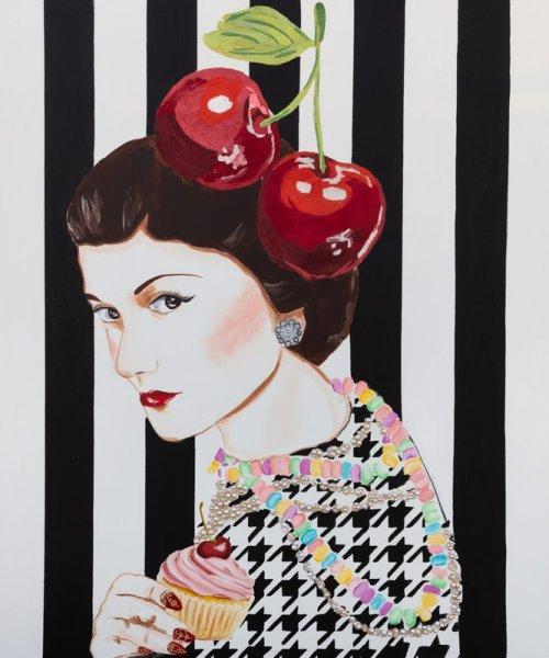 Coco Chanel with Cherry Headdress