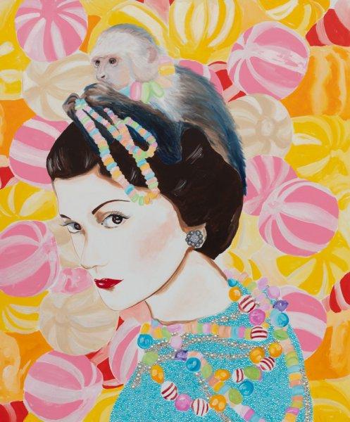 Coco Chanel with Capuchin Monkey