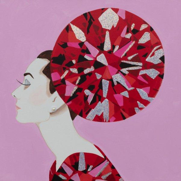 Audrey with Red Diamond Headpiece and Dress