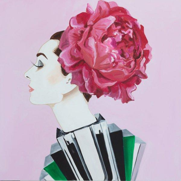 Audrey with Peony Art Deco Vase