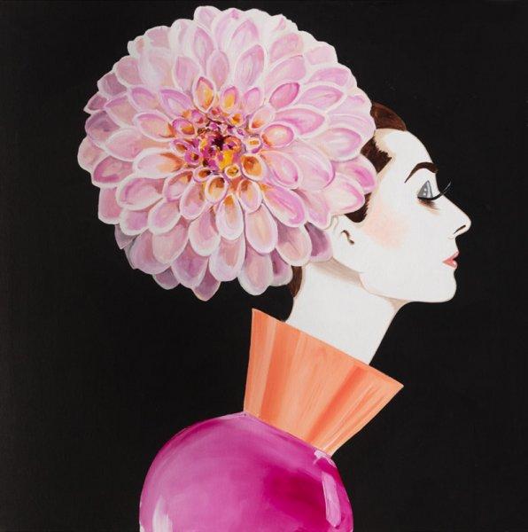 Audrey with Ball Dahlia and Modern Vase