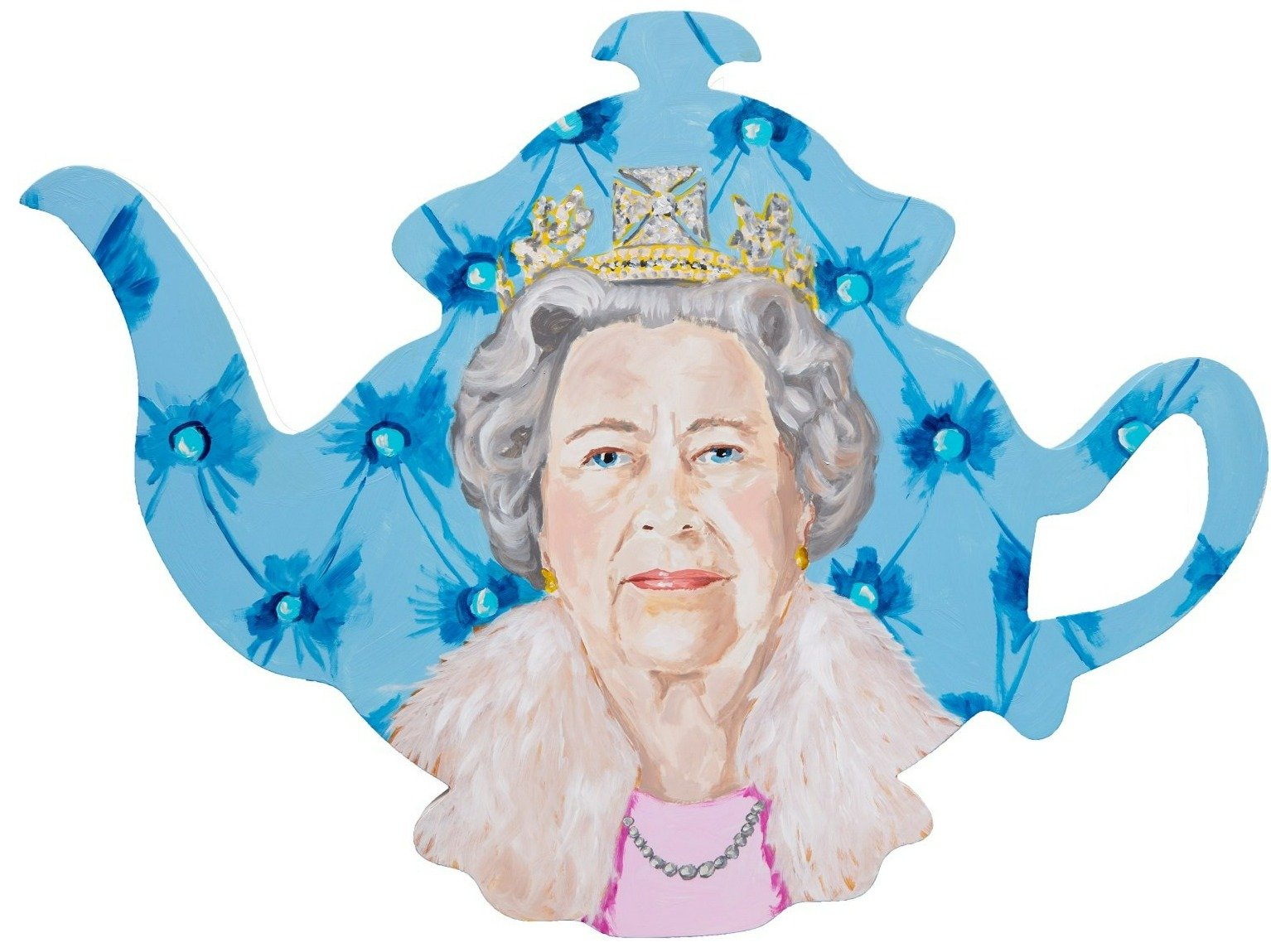 Queen Elizabeth II Teapot Cutout