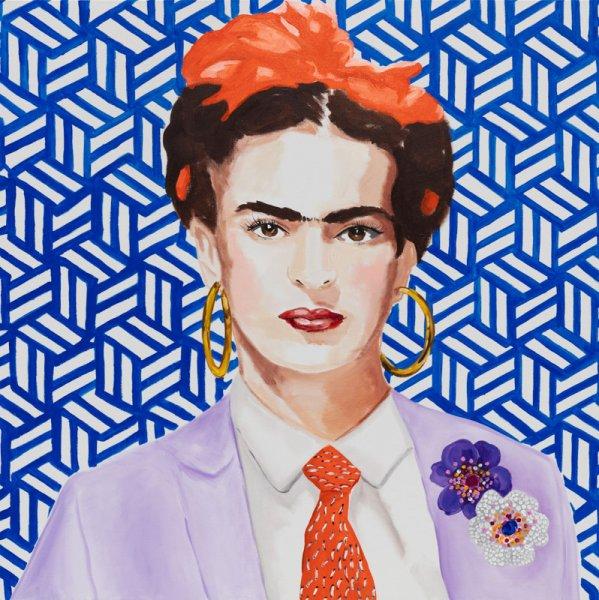 Frida with Lavender Power Suit and Tie