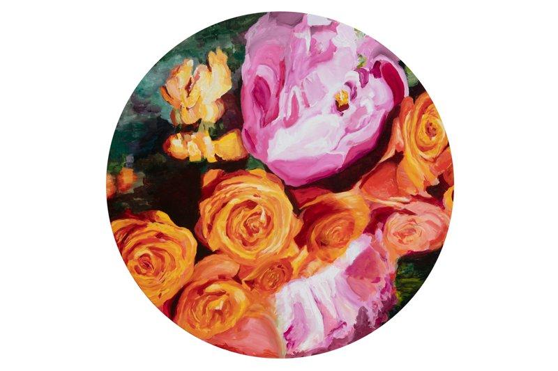 Round Monette - Orange Spray Roses