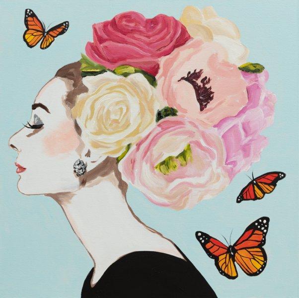 Audrey with Rose Headdress and Monarchs