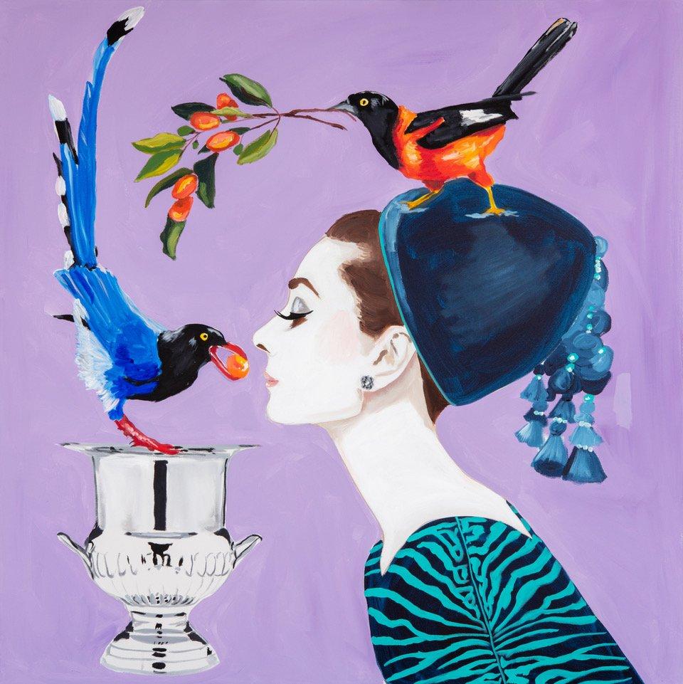 Audrey with Birds and Kumquats