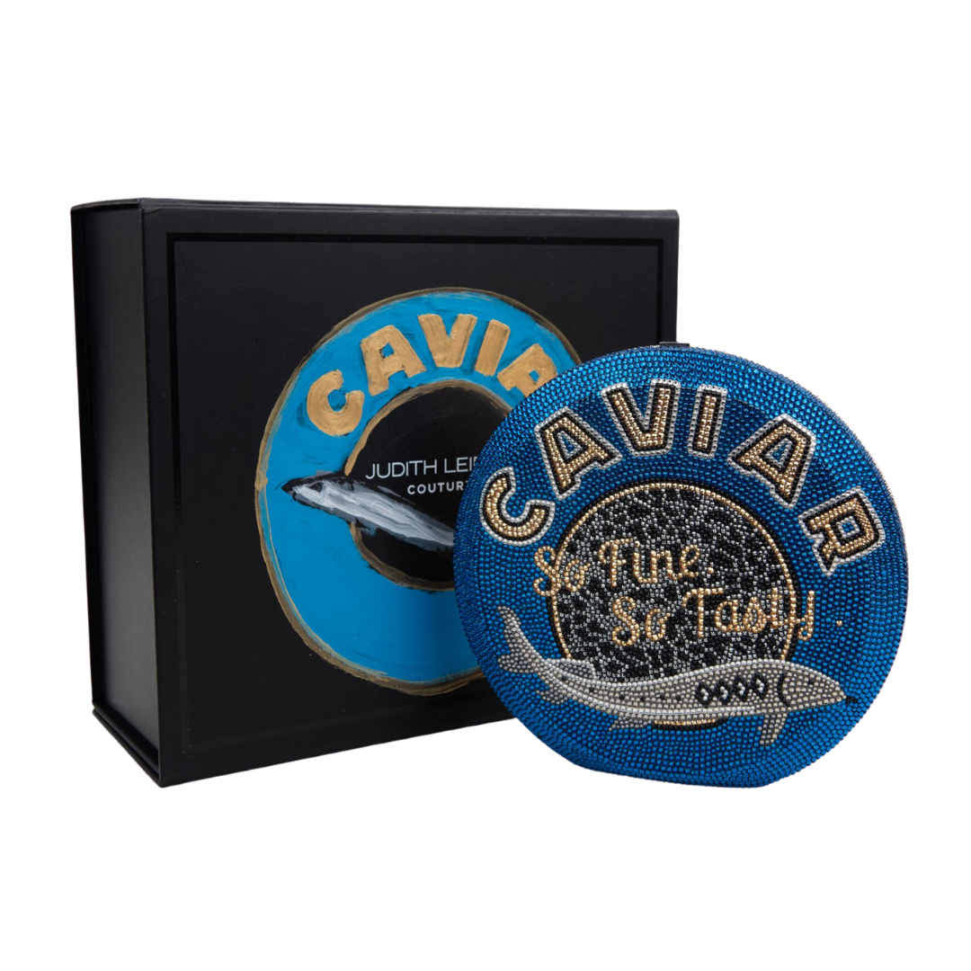 Ashley Longshore x Judith Leiber Caviar Bag With Hand-Painted Box
