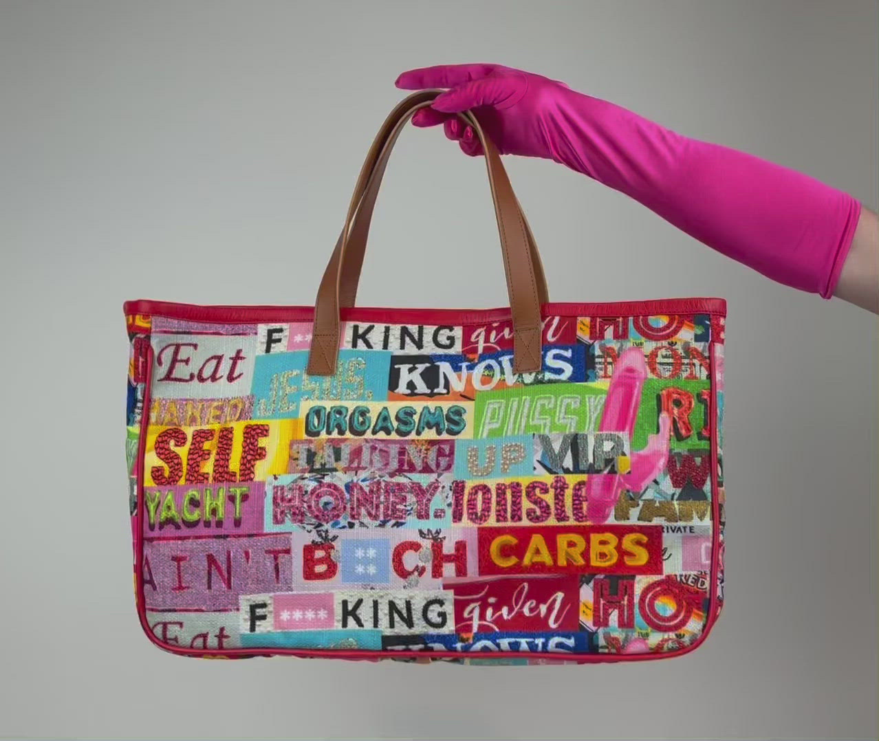 THE FIRST Tote available from the fabric I created for Project Runway... I pulled sections from my labeled artworks and popped them into this SUPER chic tote!!! It's got so much POP and is so much FUN!!!!!! YAY!!!!! 20