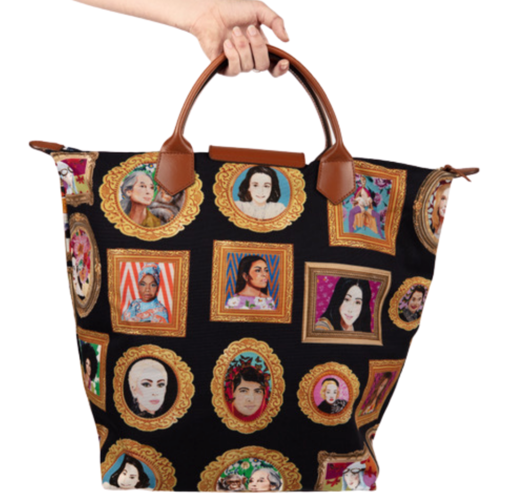 OHHHHHHH YEAH!!! The Power Woman Tote featuring my paintings of iconic powerful women. Made in Italy and out of fine canvas with genuine Italian leather embossed with my signature... 20