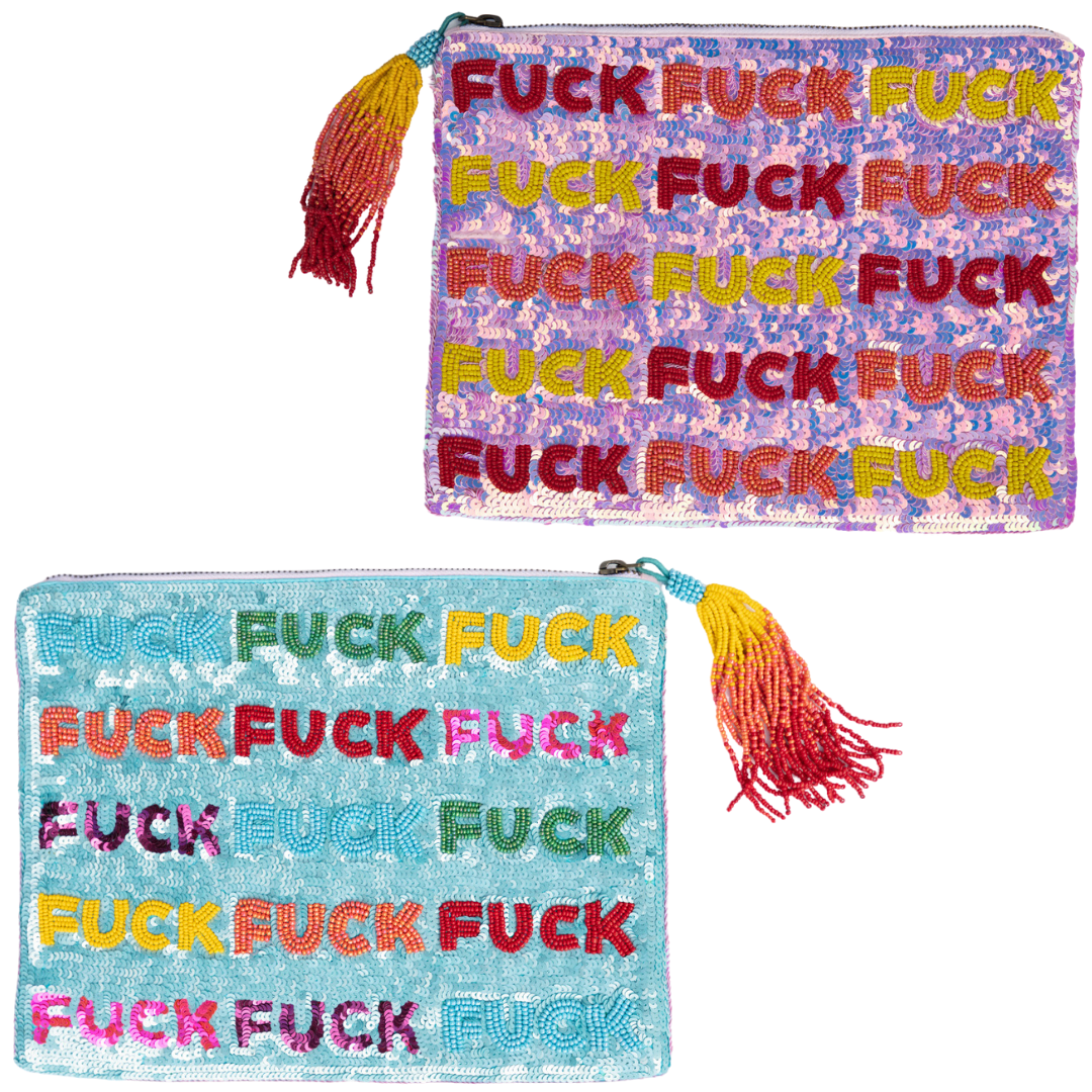 This is the last fuck you'll ever need to give... two sides of fucks to be exact. A blue side and a pink side adorned with a rainbow of fuckery