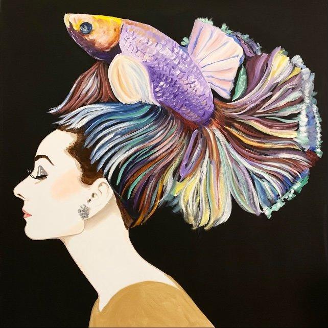 Audrey with Iridescent Fighting Fish Headdress